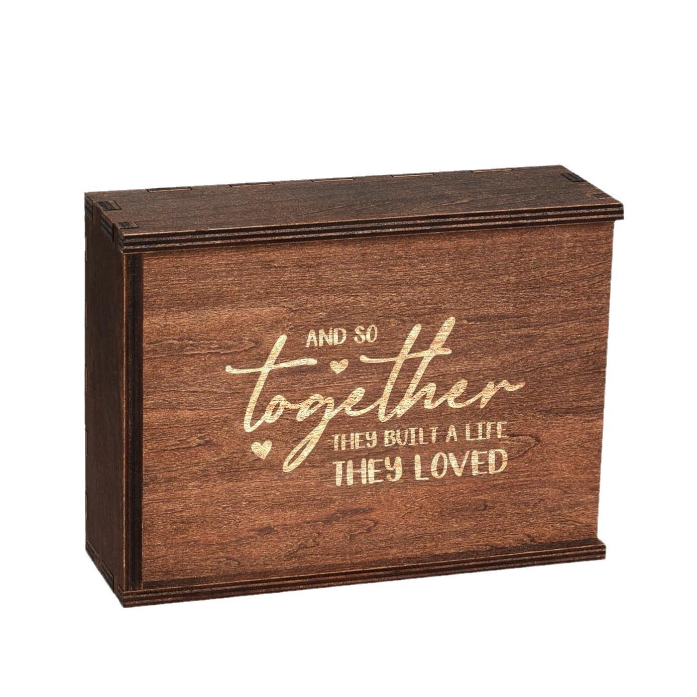 Creative wooden wedding accompaniment gift box souvenir storage box burnt color pull-out wooden solid wood lettering retro box
