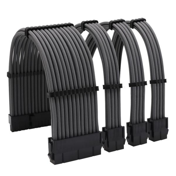Buy cheap Hot Selling Arc Cable Cotton Sleeved Computer PC ATX Used Male to Female Stripped Curved Extension Cord 300mm from wholesalers