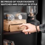 Vintage Customized Watch Storage Case Clear Acrylic Cover Watch Wooden Drawer