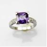 Buy cheap 925 Sterlilng Silver Jewelry 7mmx7mm Yellow Citrine Cubic Zircon Ring(R0002) from wholesalers