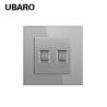 Buy cheap RJ11 Dual Cable Socket Accessories Tempered Glass Panel from wholesalers