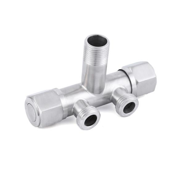 Buy cheap OEM SUS304 Dual Outlet Angle Stop 1/2"X3/8" Explosion Proof from wholesalers