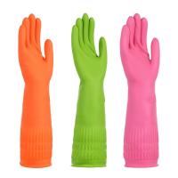 Buy cheap WaterProof Latex Free Dishwashing Gloves 38CM Flock Lined Household Gloves product