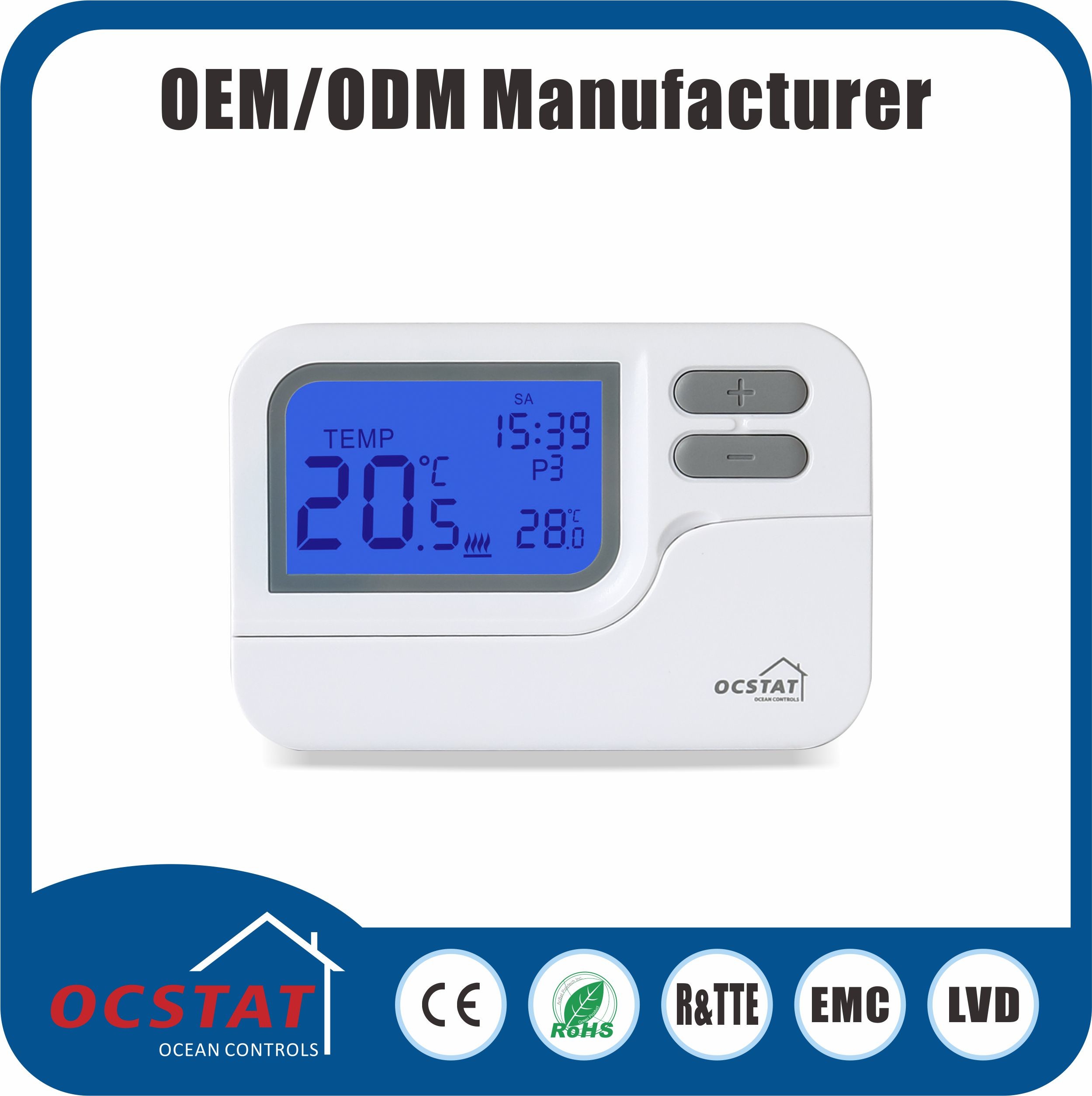 Two Wire Room Thermostat 2 Wire Heat Only Thermostat 7 Days Programmable wired HVAC system underfloor thermostat