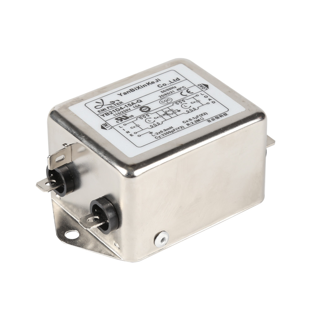 YB21D4-15A-Q Low Pass EMI Filter 50/60Hz Frequency Compact Power Filter