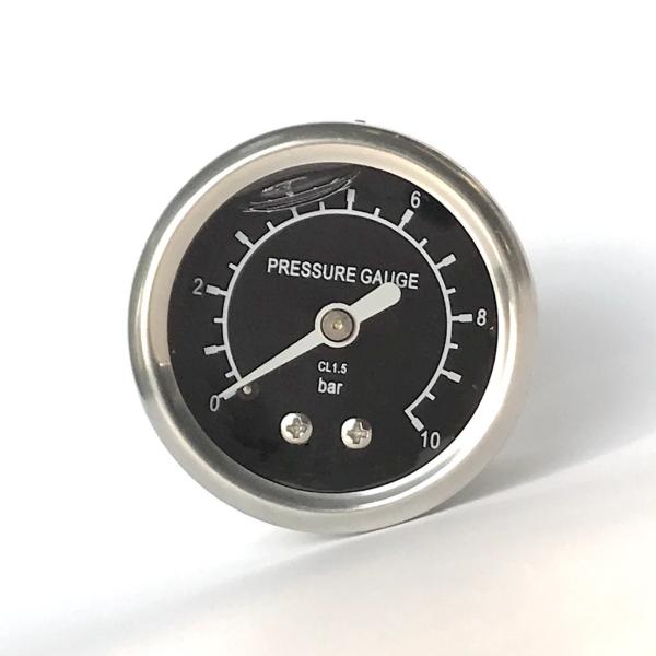 Buy cheap 1.5" 10 bar Back Mount Manometer Black Dial Hydraulic Pump All Stainless Steel Pressure Gauge from wholesalers