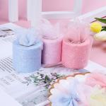 Hot Stamped Dots Tutu Tulle Roll 100% Polyester Organza Fabric 10gsm