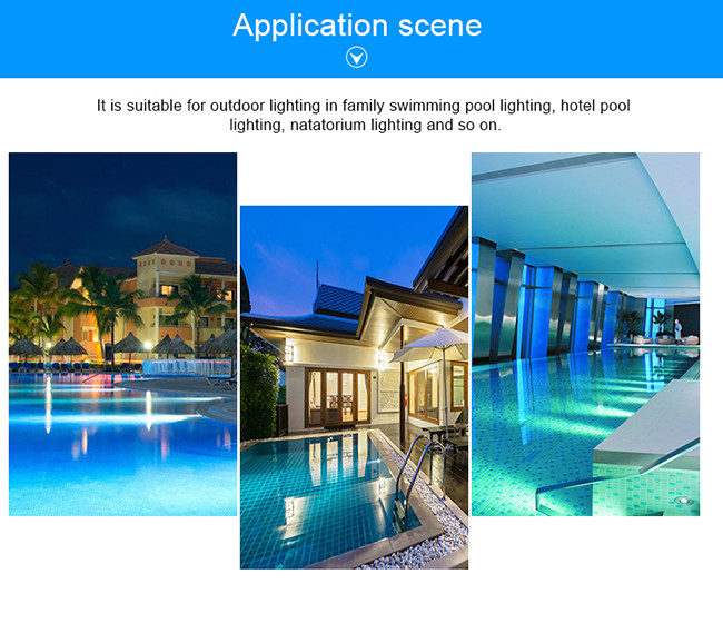 Pure White 24V Underwater Pool Light Fixture 316L Stainless Steel Shinning Angle 30°