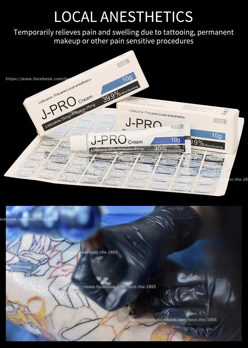 J Pro Tattoo Licocaine numb Cream 10g Stop Pain Anesthetic Cream For Waxing Tattoo Permanent Makeup
