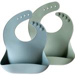 Molding In One Adjustable Waterproof Feeding Bibs With Food Catcher Pocket