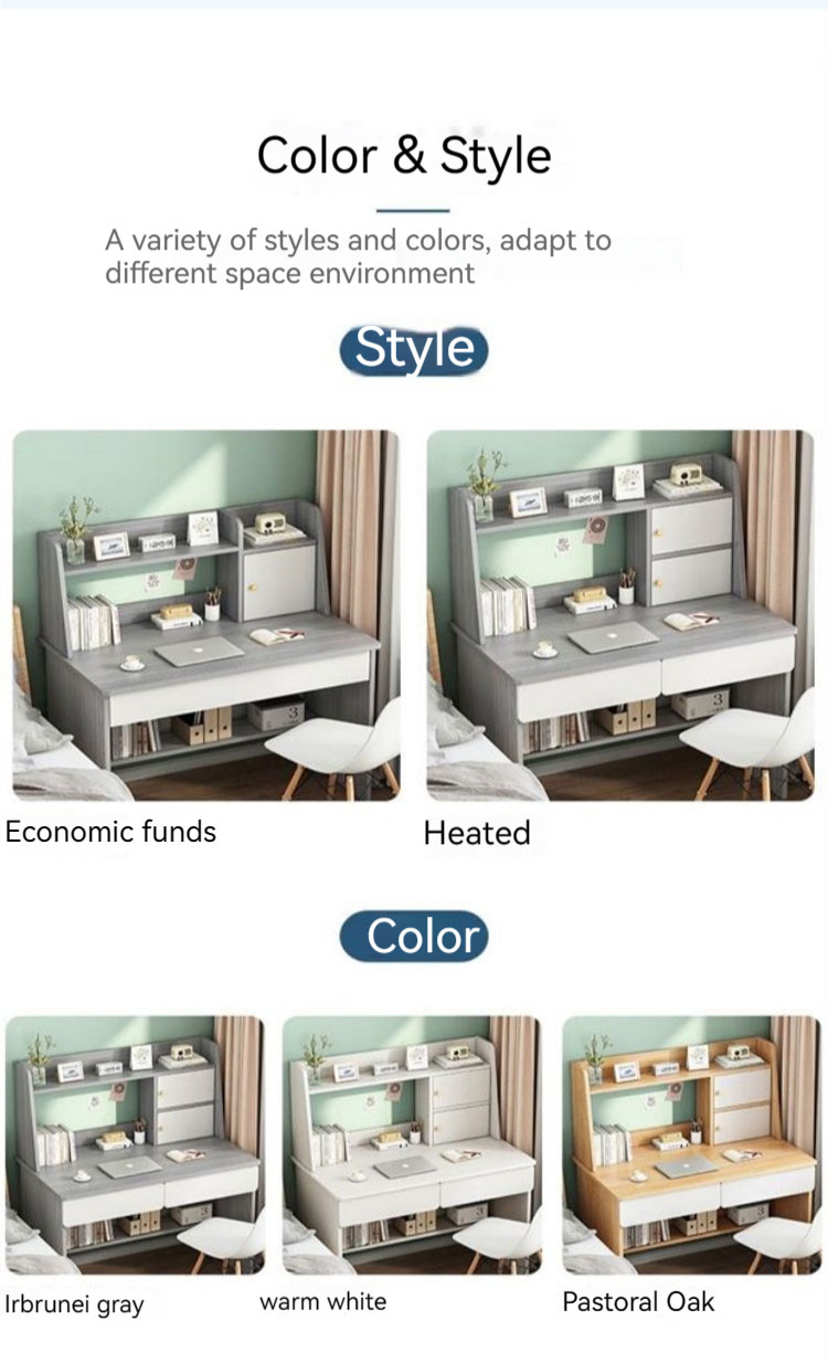 Study Bookshelf Combination Home Office Desk with Multifunctional Table and Simple Design