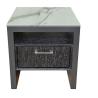 Buy cheap Stone top oak wood veneer night stand for high end hotel,hotel bedroom furniture,hotel bedside table from wholesalers