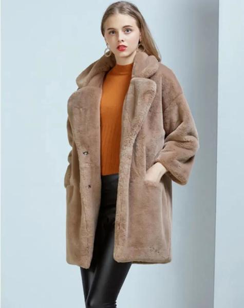 Buy cheap Winter Custom Puffer Down Coat Faux Fox Fur Coat For Ladies from wholesalers