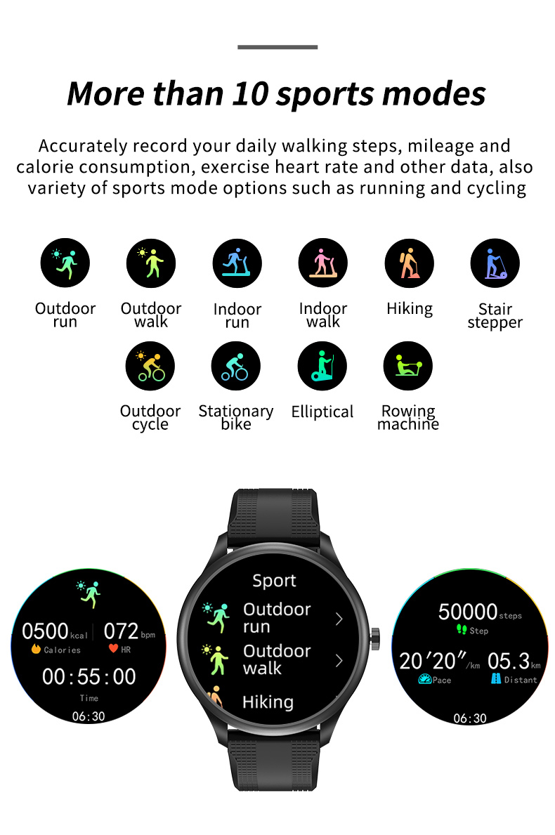 Music Player Men Wrist ECG Smart Watch 240*240 Screen 316L Stainless Steel Case