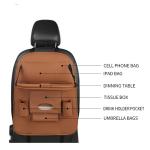 Back Seat PU Leather Back Seat Storage Organizer , Auto Seat Organizer Beige
