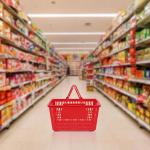 Plastic Red Supermarket Accessories Shopping Hand Basket Customzied