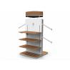 Buy cheap MDF White Gondola Clothing Display Rack With Wooden Shelves Or Bottom Cabinet from wholesalers