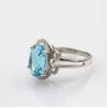 Buy cheap 925 Silver Oval Blue Topaz Gemstone Ring with CZ Diamons (R261) from wholesalers