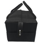 Zip Top Baby Diaper Caddy , Black / Grey Felt Diaper Caddy Gift Basket