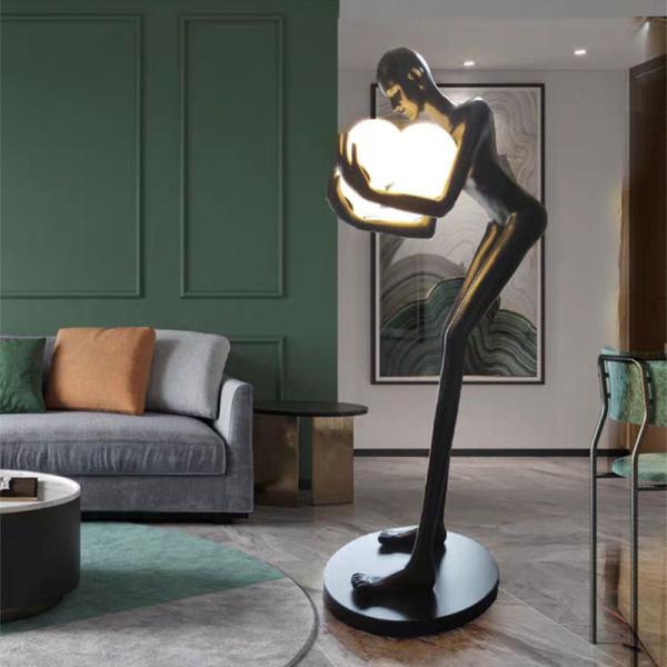 Buy cheap Postmodern Humanoid Floor Lamp Sculpture Holding Ball Model Art Designer Hotel Lobby Living Room Floor Lamp(WH-MFL-90) from wholesalers