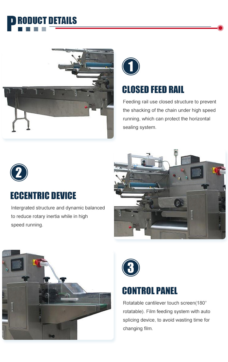 Single Double Servo-Control Horizontal Biscuit Cookie Gummy Burger Packing Machine