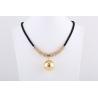 Buy cheap 18K Bead Pnedant Necklace Black rope chain Necklace Stainless Steel Jewelry for women from wholesalers