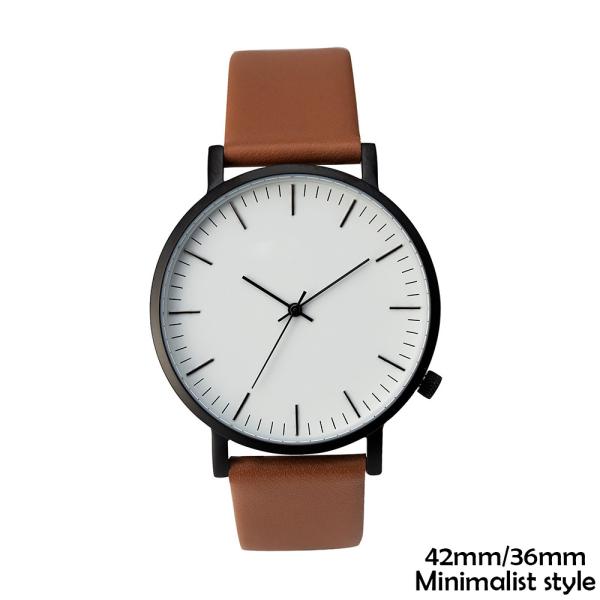 Buy cheap Sanded Black Minimalist Waterproof Watch , Minimalist Brown Leather Watch from wholesalers