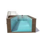 High Light Transmission Prefabricated Fiberglass Swimming Pool for Outdoor