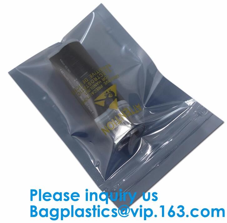 Aluminium Plastic Antistatic K Esd Shielding Electronic Packaging Pet Bag With Zip,Black Conductive Bag, Grid Bag