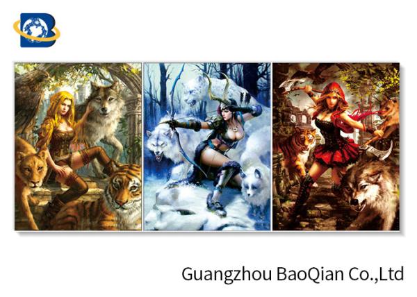Buy cheap 3d Flip Effect Picture With Frame Wall Hanging Flip , 3d Pretty Girl And Animal Flip Image from wholesalers