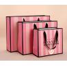 Buy cheap Pink Striped Pantone CMYK Cosmetic Paper Bags For Return Gifts from wholesalers