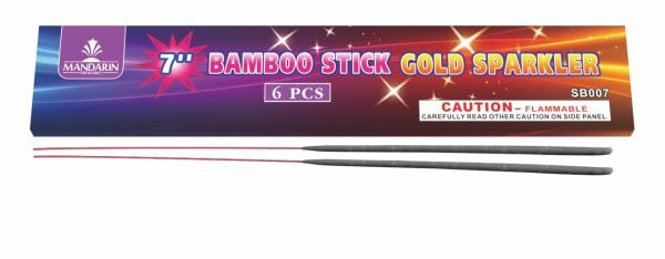 Buy cheap 170mm Low Smoke Sparklers 7 Inch Bamboo Stick Gold Sparklers Fireworks from wholesalers
