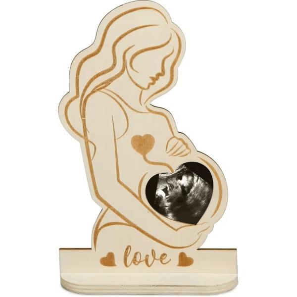 Baby Ultrasound Wood Photo Frame - Expecting Mom Gift for Pregnant Friend |