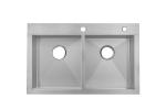 Hand Made Top Mount Stainless Steel Kitchen Sink Easy Installation / Stainless