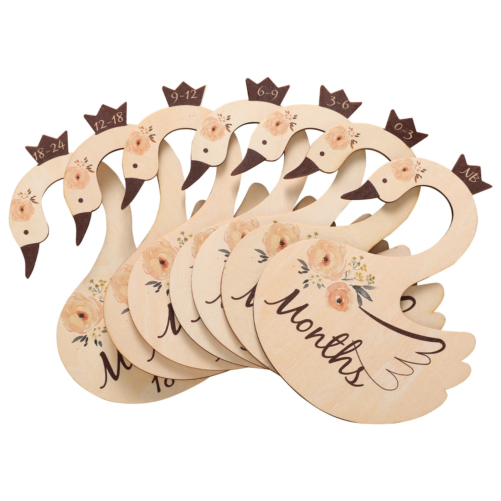 7pcs Natural Nursery Wooden Clothes Dividers for Closet Organization ,Baby Shower Gift