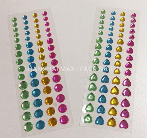 Buy cheap Customed Gold Red Heart Gem Stickers For Face Body Supply Diamond Acrylic Material from wholesalers