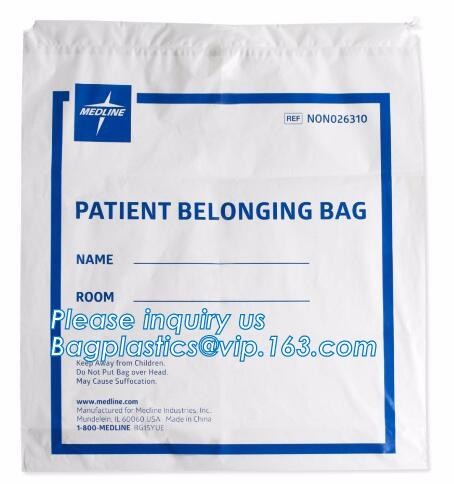 Biodegradable Environment friendly Hotel packaging clothes for laundry plastic bag Customized Poly Plastic Drawstring cu