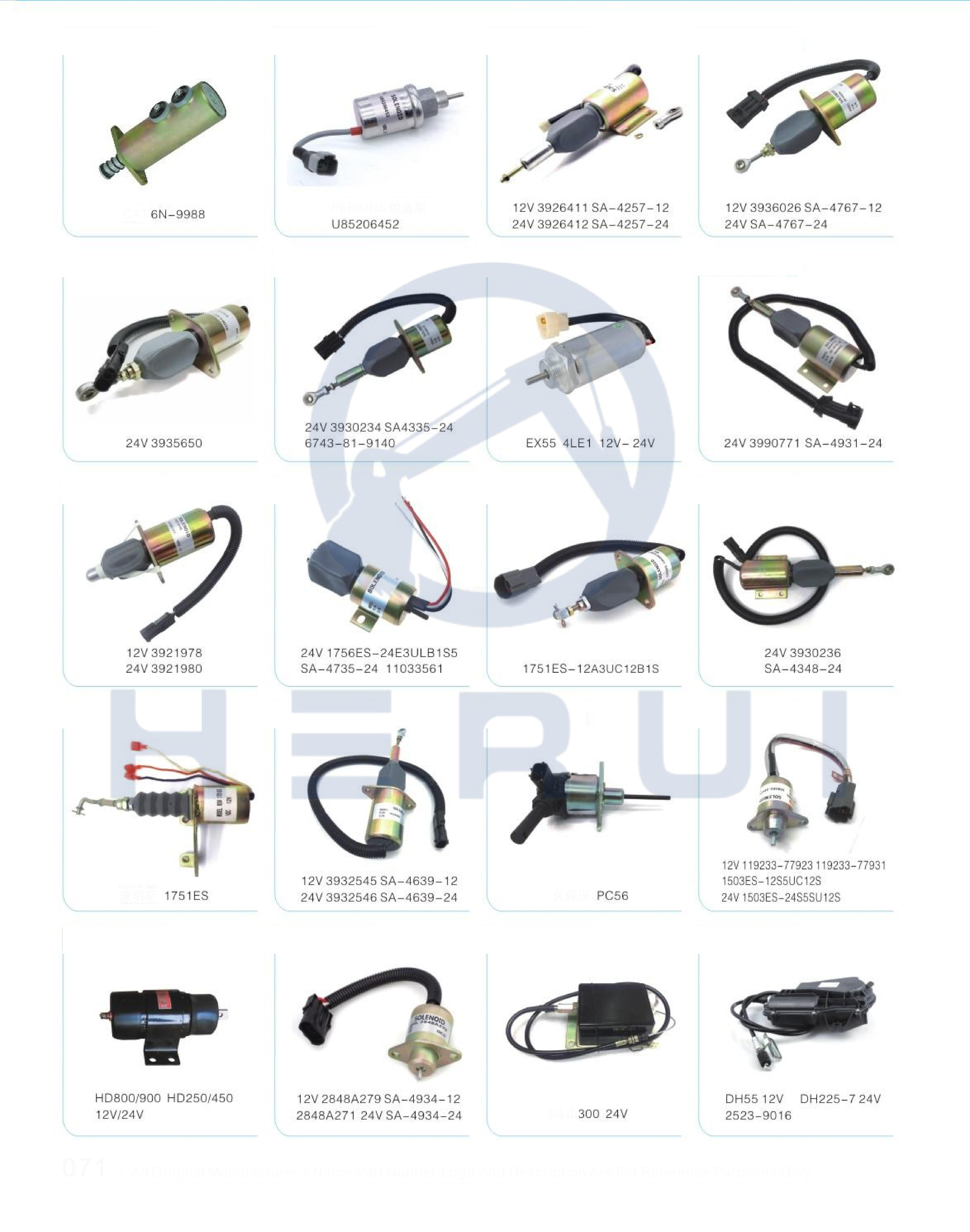 24V Shutoff Solenoid Valve 155-4652 1554652 For Caterpillar E320B E325B E325C E325CL