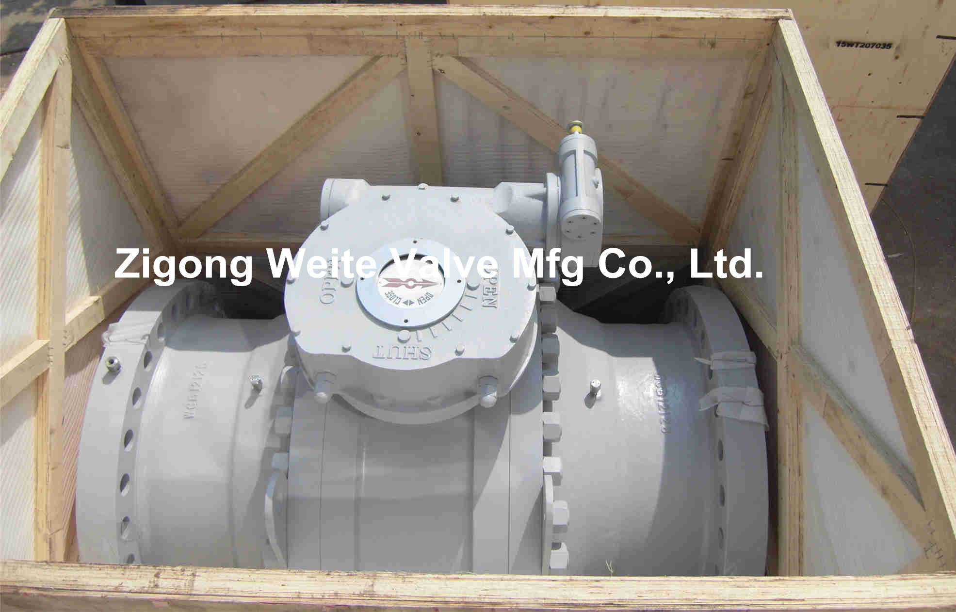 36'' WCB Gear Operated Ball Valve Horizontal Installation Class 600 Large Diameter