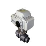 DN10 - DN100 Electric PVC Double Union Ball Valve Straight Through Type