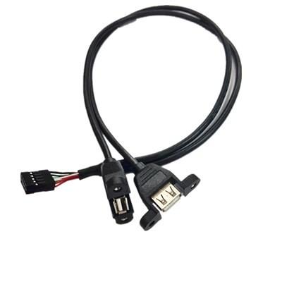 30cm Motherboard Internal 9pin Pitch 2.54mm to Dual Port USB 2.0 A Female Screw