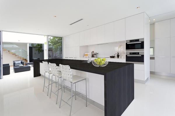 Quality 20mm High Gloss Island Kitchen Cabinets Units With Island Grey Carcase for sale