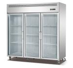 SS304 110V Glass Door Refrigerator Freezer , Multipurpose Double Fridge Freezer
