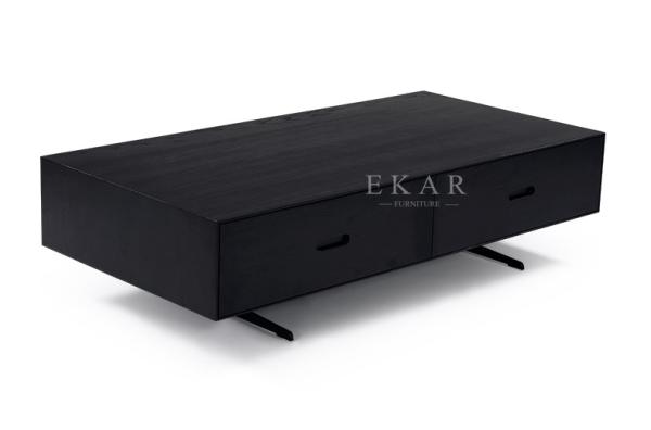 Buy cheap Living Room Metal Legs Ash Wood Modern Coffee Table With Drawers from wholesalers