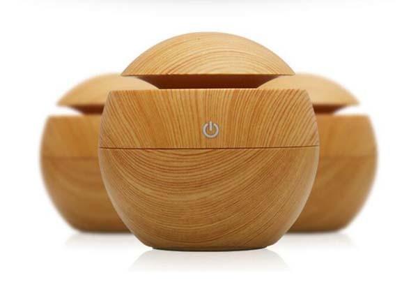 Buy cheap 130ml Wood Grain Round Air Humidifier Ultrasonic Quiet Cool Mist Humidifier from wholesalers