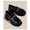 Buy cheap Fashion Black Flat Loafer Shoes With Heels Height 4CM from wholesalers