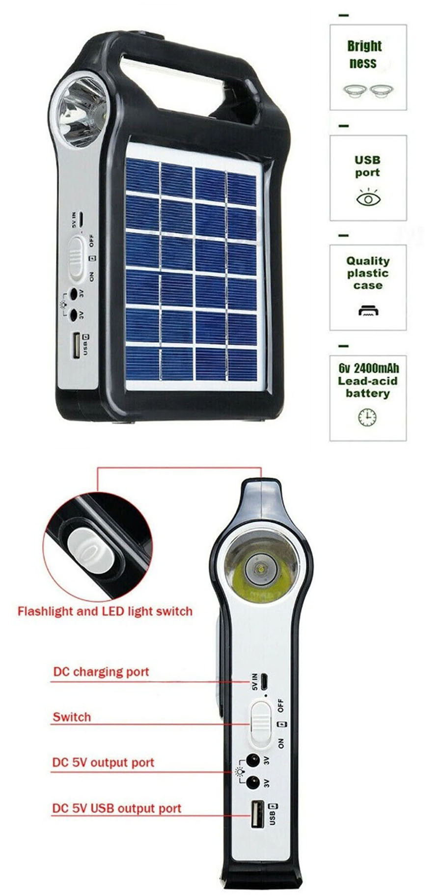 High Efficiency Portable Solar Energy Lighting Kit Panel Mini Off Grid For Home