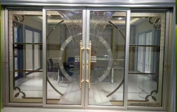 Buy cheap Leaded glass in aluminum sliding door from wholesalers