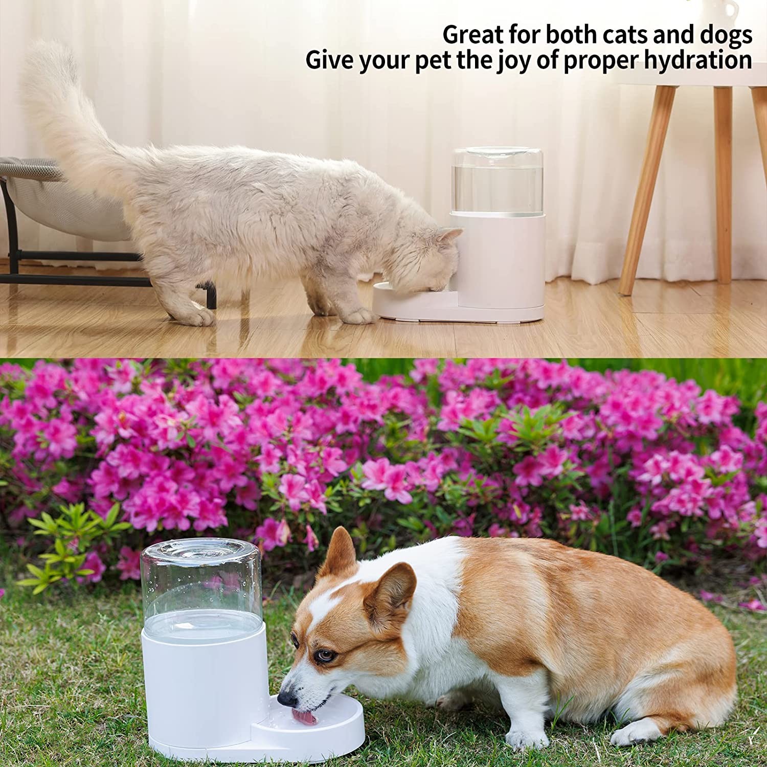 Steel Automatic Water Bowl Dispenser Bowl 2.5L Without Electricity Unplugged