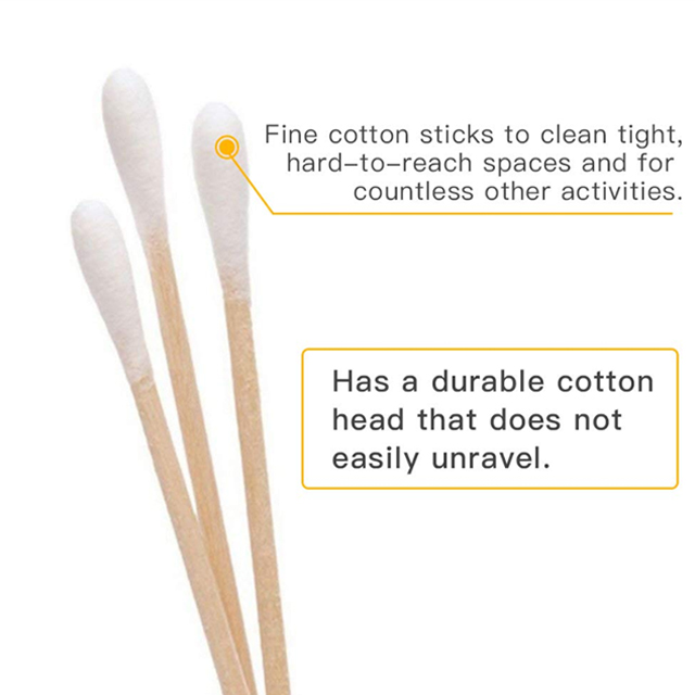 Medical Disposable Cotton Tipped Applicator 100pcs 6'' Length Cotton Swabs